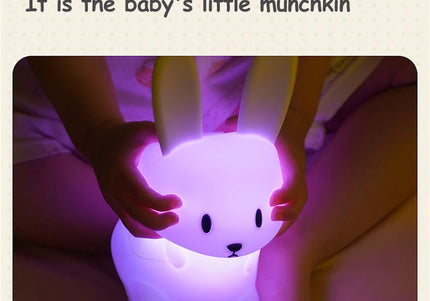 Luce notturna a LED simpatico coniglio animale cartone animato lampada in silicone dimmerabile USB ricaricabile per bambini regalo camera da letto per bambini Luce per dormire