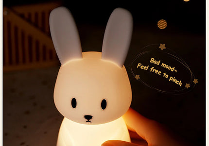 Luce notturna a LED simpatico coniglio animale cartone animato lampada in silicone dimmerabile USB ricaricabile per bambini regalo camera da letto per bambini Luce per dormire