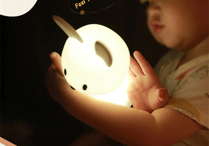 Luce notturna a LED simpatico coniglio animale cartone animato lampada in silicone dimmerabile USB ricaricabile per bambini regalo camera da letto per bambini Luce per dormire