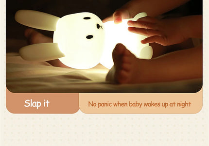 Luce notturna a LED simpatico coniglio animale cartone animato lampada in silicone dimmerabile USB ricaricabile per bambini regalo camera da letto per bambini Luce per dormire