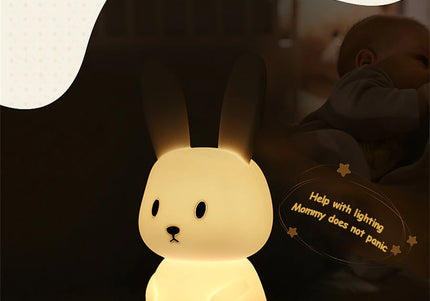 Luce notturna a LED simpatico coniglio animale cartone animato lampada in silicone dimmerabile USB ricaricabile per bambini regalo camera da letto per bambini Luce per dormire