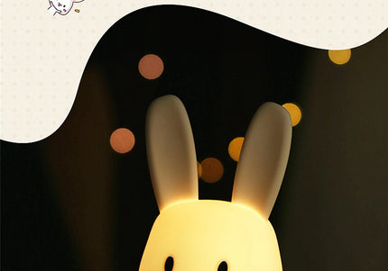 Luce notturna a LED simpatico coniglio animale cartone animato lampada in silicone dimmerabile USB ricaricabile per bambini regalo camera da letto per bambini Luce per dormire