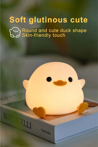Luce notturna LED piccola anatra in silicone ricaricabile USB per bambini