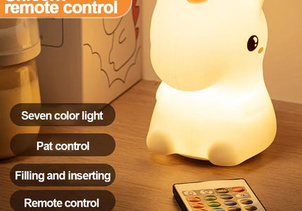 Luce notturna LED unicorno in silicone, ricaricabile e touch per bambini