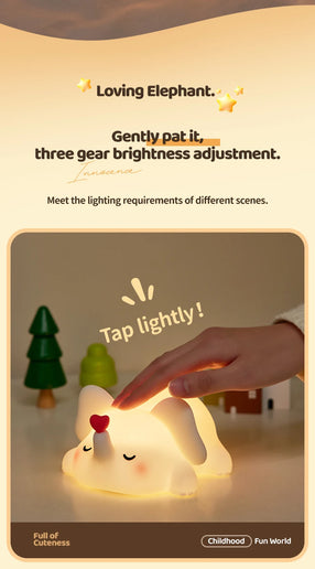 Lampada LED notturna in silicone con animali, ricaricabile e portatile per bambini