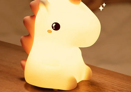 Luce notturna LED unicorno in silicone, ricaricabile e touch per bambini
