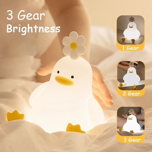 Luce notturna LED piccola anatra in silicone ricaricabile USB per bambini