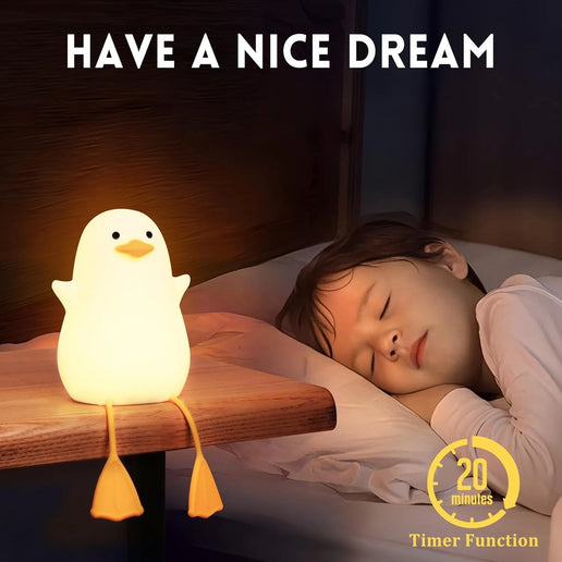 Luce notturna LED anatra in silicone, ricaricabile USB per camera bambini