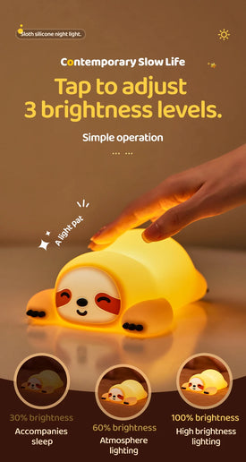 Lampada LED notturna in silicone con animali, ricaricabile e portatile per bambini