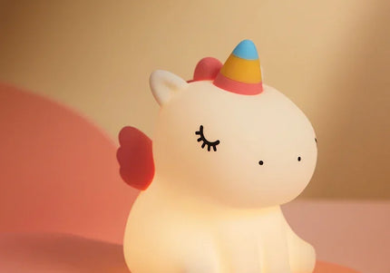 Luce notturna LED unicorno in silicone, ricaricabile e touch per bambini