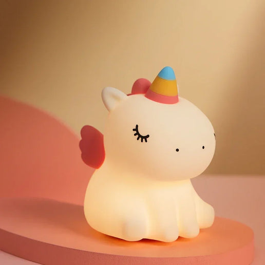 Luce notturna LED unicorno in silicone, ricaricabile e touch per bambini