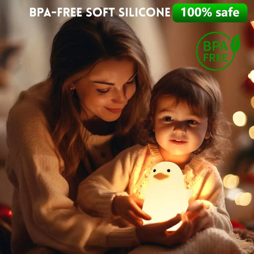 Luce notturna LED anatra in silicone, ricaricabile USB per camera bambini