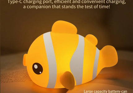 Lampada LED notturna in silicone con animali, ricaricabile e portatile per bambini