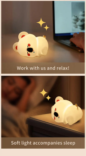 Lampada LED notturna in silicone con animali, ricaricabile e portatile per bambini
