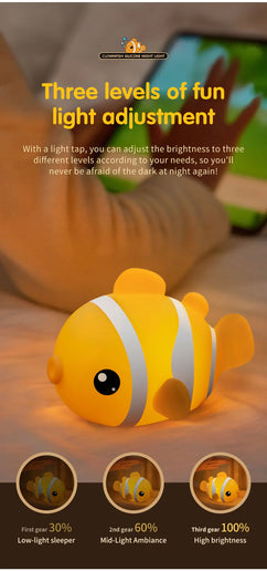 Lampada LED notturna in silicone con animali, ricaricabile e portatile per bambini