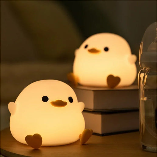 Luce notturna LED piccola anatra in silicone ricaricabile USB per bambini
