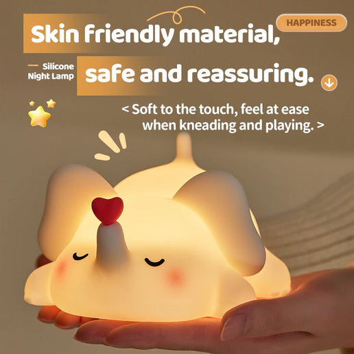 Lampada LED notturna in silicone con animali, ricaricabile e portatile per bambini
