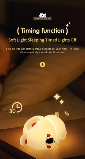 Lampada LED notturna in silicone con animali, ricaricabile e portatile per bambini