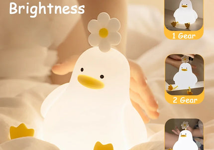 Luce notturna LED piccola anatra in silicone ricaricabile USB per bambini