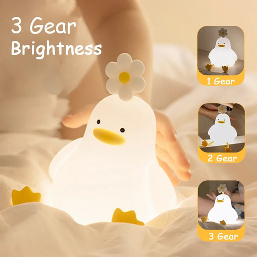 Luce notturna LED piccola anatra in silicone ricaricabile USB per bambini