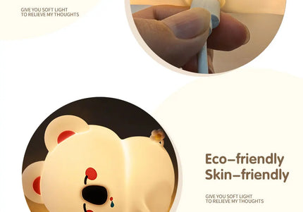 Lampada LED notturna in silicone con animali, ricaricabile e portatile per bambini