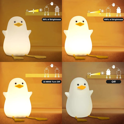 Luce notturna LED anatra in silicone, ricaricabile USB per camera bambini