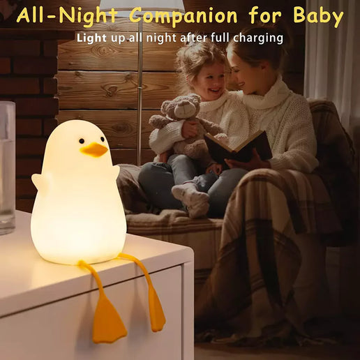 Luce notturna LED anatra in silicone, ricaricabile USB per camera bambini