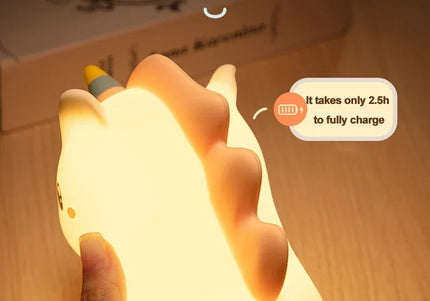 Luce notturna LED unicorno in silicone, ricaricabile e touch per bambini