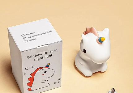 Luce notturna LED unicorno in silicone, ricaricabile e touch per bambini