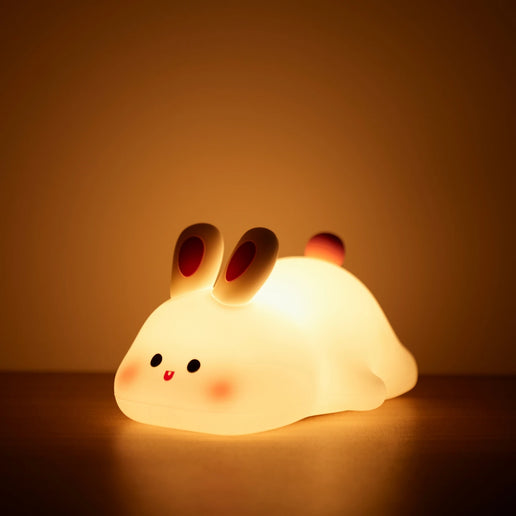 Luce notturna a LED simpatico coniglio animale cartone animato lampada in silicone dimmerabile USB ricaricabile per bambini regalo camera da letto per bambini Luce per dormire