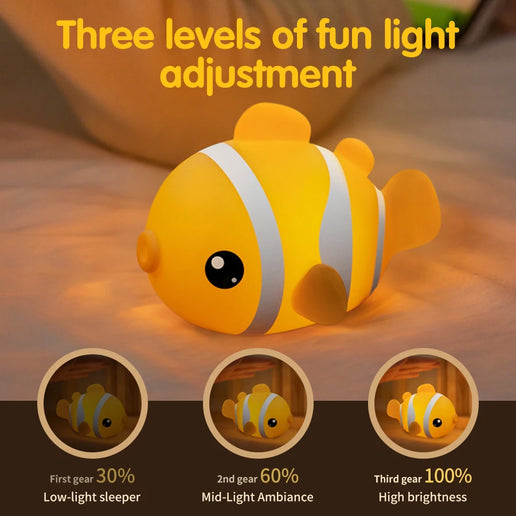 Lampada LED notturna in silicone con animali, ricaricabile e portatile per bambini