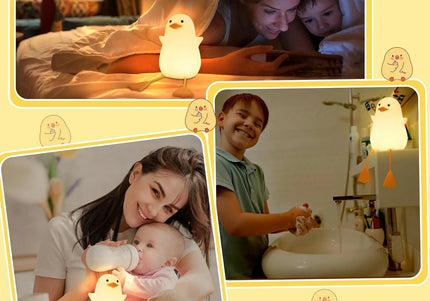 Luce notturna LED anatra in silicone, ricaricabile USB per camera bambini