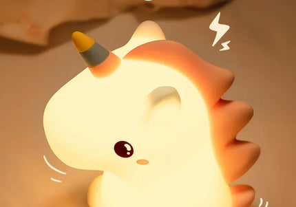 Luce notturna LED unicorno in silicone, ricaricabile e touch per bambini
