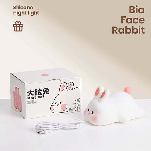 Luce notturna a LED simpatico coniglio animale cartone animato lampada in silicone dimmerabile USB ricaricabile per bambini regalo camera da letto per bambini Luce per dormire