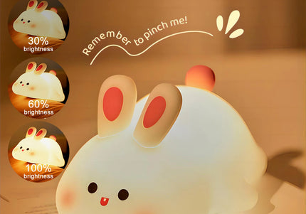 Luce notturna a LED simpatico coniglio animale cartone animato lampada in silicone dimmerabile USB ricaricabile per bambini regalo camera da letto per bambini Luce per dormire