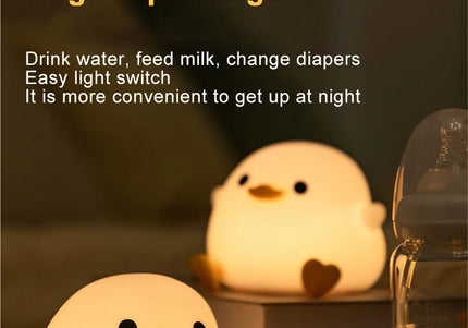 Luce notturna LED piccola anatra in silicone ricaricabile USB per bambini