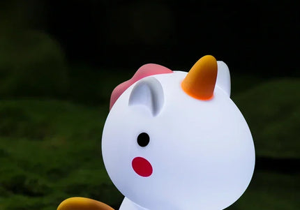 Luce notturna LED unicorno in silicone, ricaricabile e touch per bambini