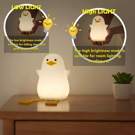 Luce notturna LED anatra in silicone, ricaricabile USB per camera bambini