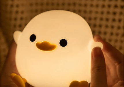 Luce notturna LED piccola anatra in silicone ricaricabile USB per bambini