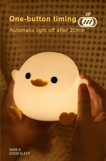 Luce notturna LED piccola anatra in silicone ricaricabile USB per bambini
