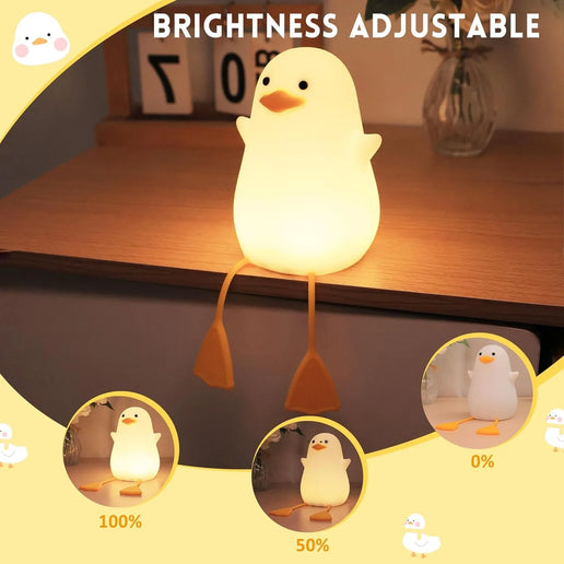 Luce notturna LED anatra in silicone, ricaricabile USB per camera bambini