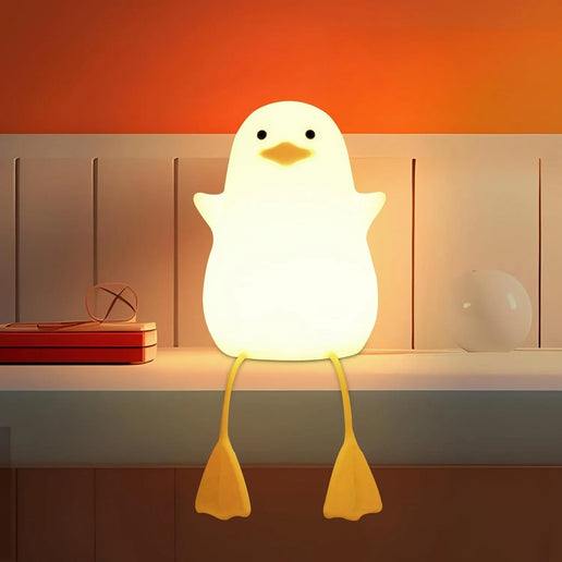 Luce notturna LED anatra in silicone, ricaricabile USB per camera bambini