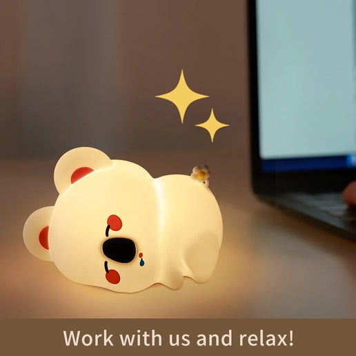 Lampada LED notturna in silicone con animali, ricaricabile e portatile per bambini