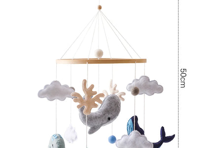 Giostrina in feltro con mongolfiera per culla – Giostrina in legno con ciondoli - Ideale per neonati come regalo bambini