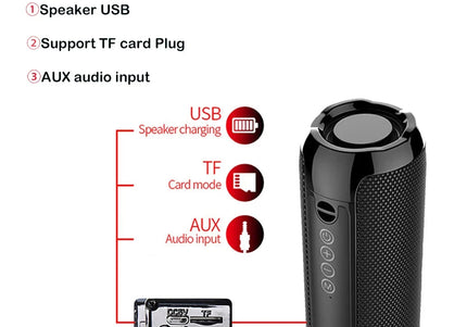 Altoparlante Bluetooth portatile con radio FM, vivavoce e bassi potenziati