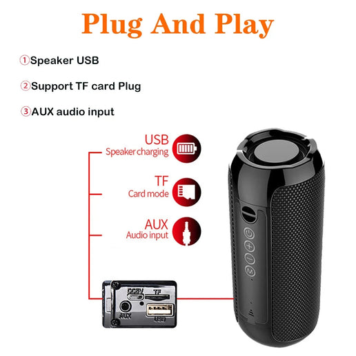Altoparlante Bluetooth portatile con radio FM, vivavoce e bassi potenziati