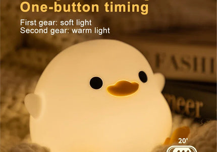 Luce notturna LED piccola anatra in silicone ricaricabile USB per bambini