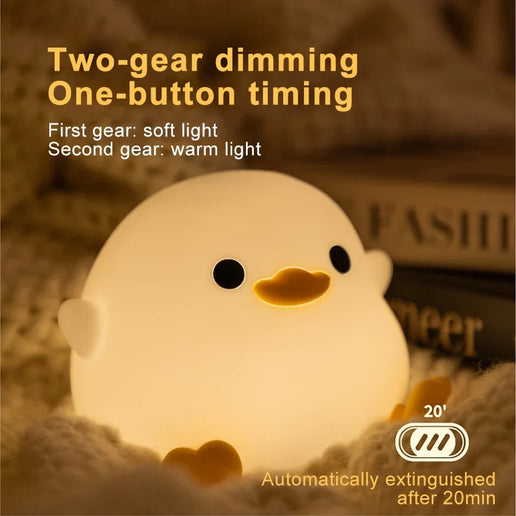 Luce notturna LED piccola anatra in silicone ricaricabile USB per bambini