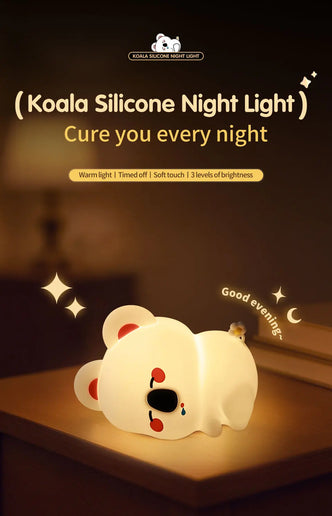 Lampada LED notturna in silicone con animali, ricaricabile e portatile per bambini