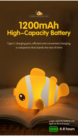 Lampada LED notturna in silicone con animali, ricaricabile e portatile per bambini
